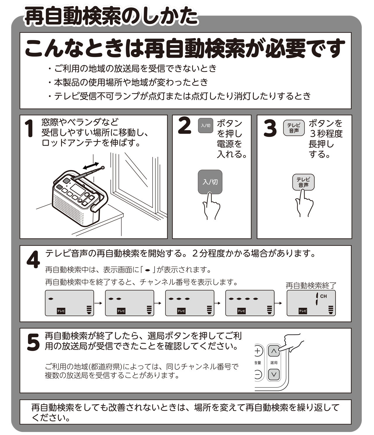 再自動検索のしかた